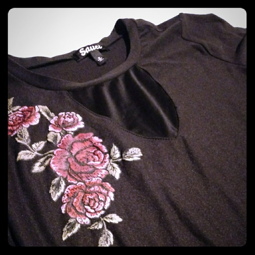 Rose Detailed Tee Shirt Dress
